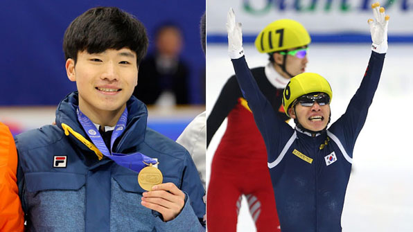 2014-2015 국제빙상경기연맹(ISU) 월드컵 4차 대회에서 남자 500ｍ 금메달을 딴 서이라 