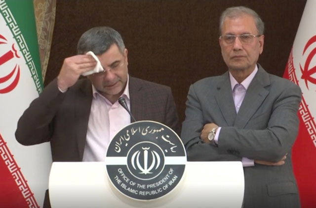 코로나19 기자회견서 기침한 뒤 확진된 이란 보건부 차관