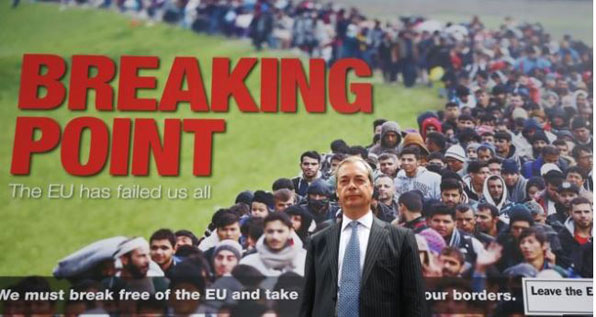 영국 독립당 대표인 나이절 패라지 대표가 공개한 포스터