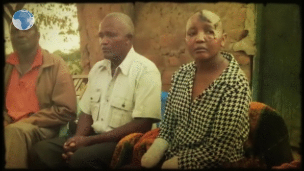 재클린 므웬데는 임신이 안 된다는 이유로 남편으로부터 처참하게 공격 받았다. [화면제공: Daily Nation 캡처]