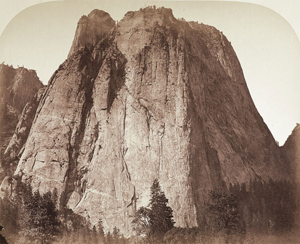 1861년 미국 요세미티의 캐드럴 록을 찍은 사진이다. 사진작가 칼턴 왓킨스가 찍은 요세미티의 풍경 사진은 당시 한 상원의원에 전달됐고 1864년 자연보호를 위한 국립공원 제도가 확립되는 계기가 됐다.