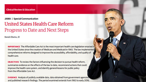 지난해 8월 오바마 대통령이 미국의학협회저널에 실은 '보건 의료개혁' 관련 논문