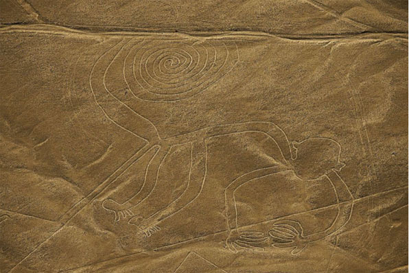 나스카 유적지 원숭이 모양 문양