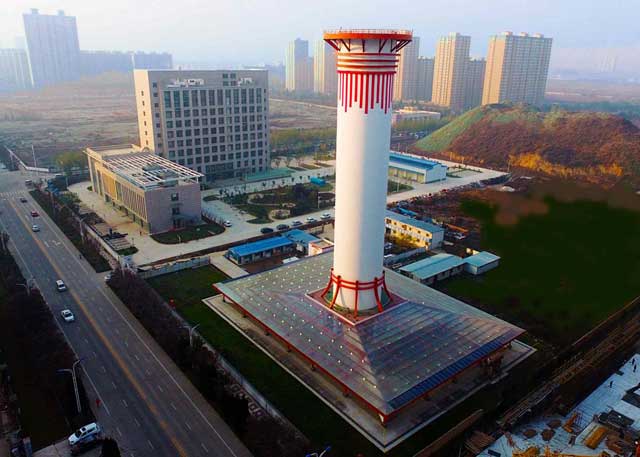 중국 시안 높이 100m 야외 공기정화시설