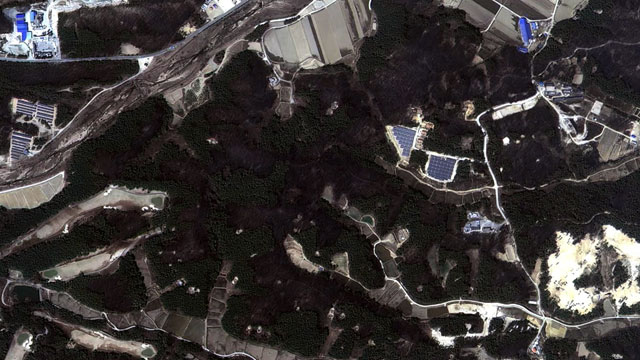 아리랑 3호가 찍어온 고성 속초 지역 위성 사진 (4월 5일 오후 1시)