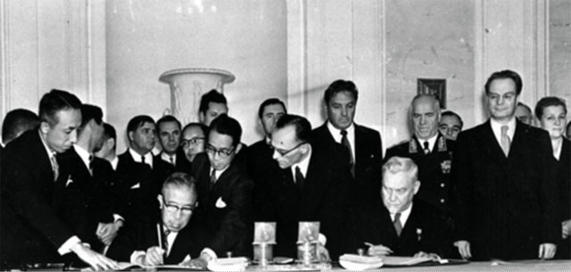 태평양전쟁 종전을 공식 선언한 샌프란시스코 조약 서명식 (1951년)