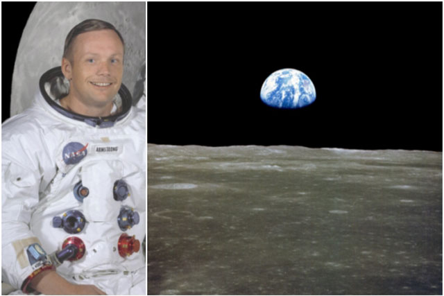 아폴로 11호 선장 암스트롱이 촬영한 달에서 지구가 떠오르는 모습(earth-rise)