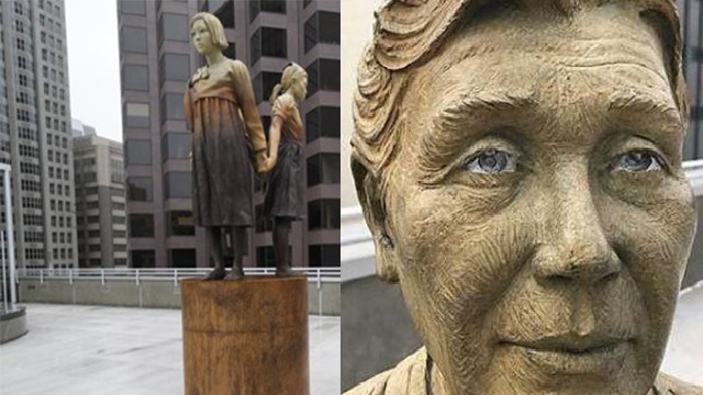 페인트 테러당한 샌프란시스코 위안부 기림비 동상