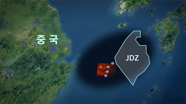 JDZ 서쪽의 중국 해상유전들
