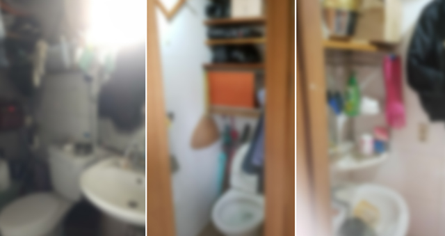 오래된 아파트에 근무하는 경비원들은 화장실을 휴게실 겸 밥 먹는 공간으로 이용한다. 제공: 서울노동권익센터