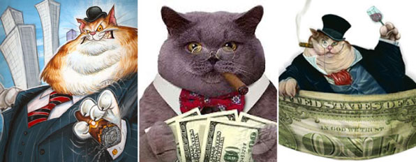 살찐 고양이(fat cat)이란 단어는 원래 1920년대 미국 선거에서 등장했다. 선거 때 자신들의 입장이 정책에 반영되도록 거액의 정치후원금을 내는 기업이나 거부를 비아냥대는 말이었다.