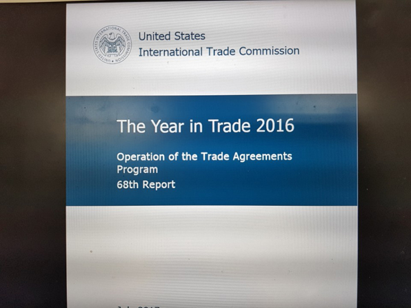 미국 무역위원회(US ITC)가 작성한 2016년 연례보고서