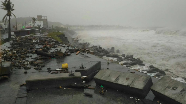 태풍 ‘므란티’로 인한 대만의 피해 모습.