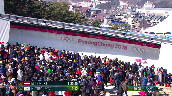 지난 2월 설 연휴 대한민국을 뜨겁게 달군 평창올림픽 슬라이딩 센터의 스켈레톤 경기 장면
