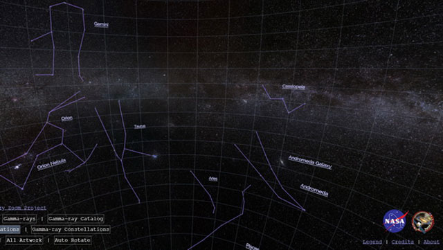 오리온 별자리 등을 담고 있는 공식 별자리 지도 (NASA 제공)
