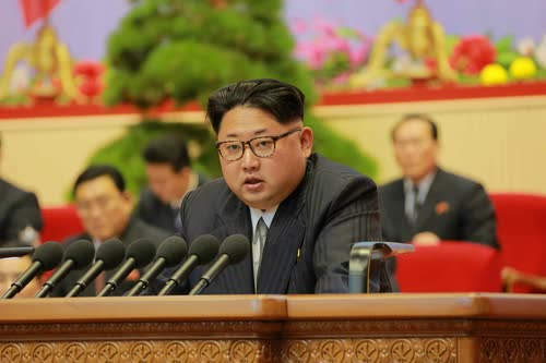 북한 로동당 제7차 대회 폐회사 하는 김정은 위원장(2016.5.9, 평양)