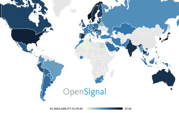 세계 88개국 4G 접근성 비교 출처: 오픈 시그널