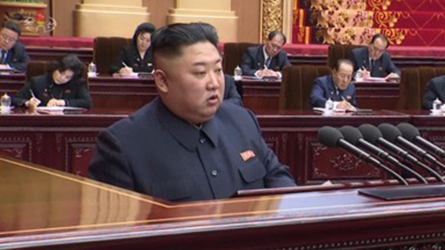 2019년 4월 12일 최고인민회의에 참석한 김정은 북한 국무위원장