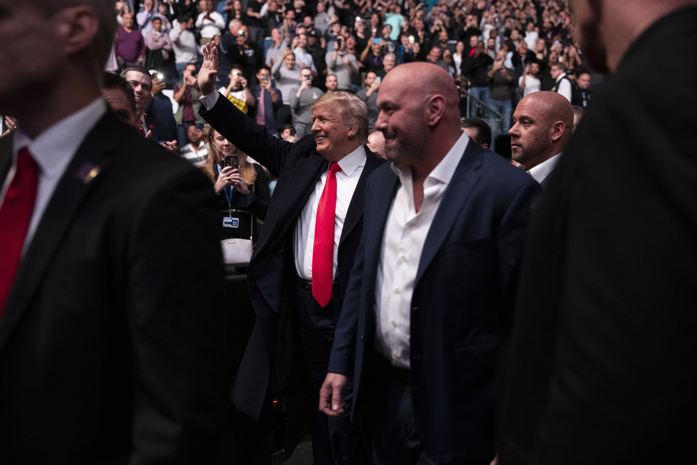 2019년 11월 UFC 뉴욕 대회장에 입장하는 트럼프 대통령