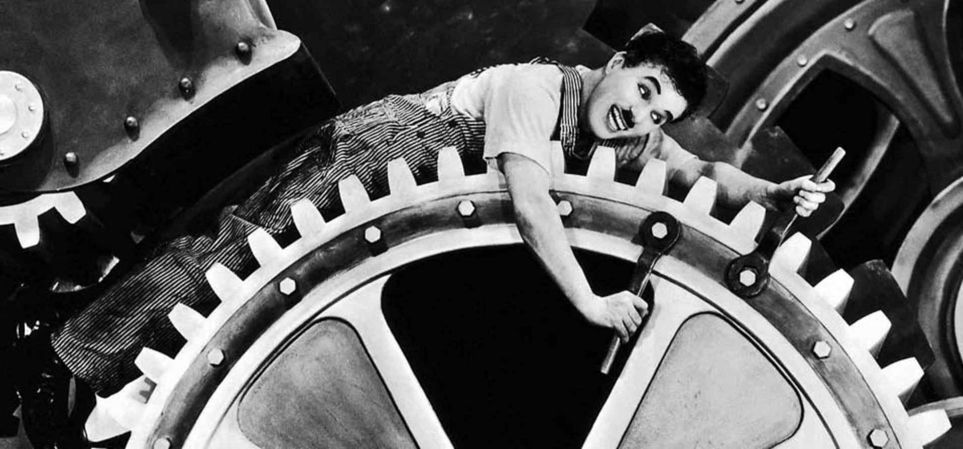 찰리 채플린의 영화 《모던 타임즈》(1936)의 한 장면