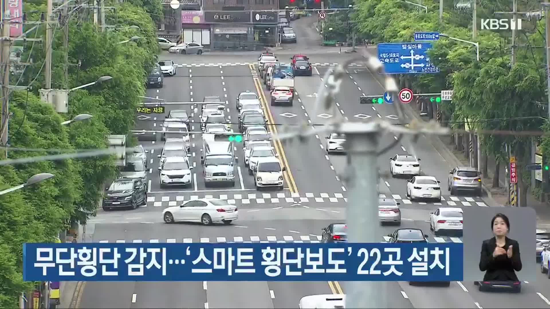 무단횡단 감지…'스마트 횡단보도' 22곳 설치