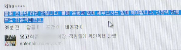 SNS 불매운동 관련 댓글