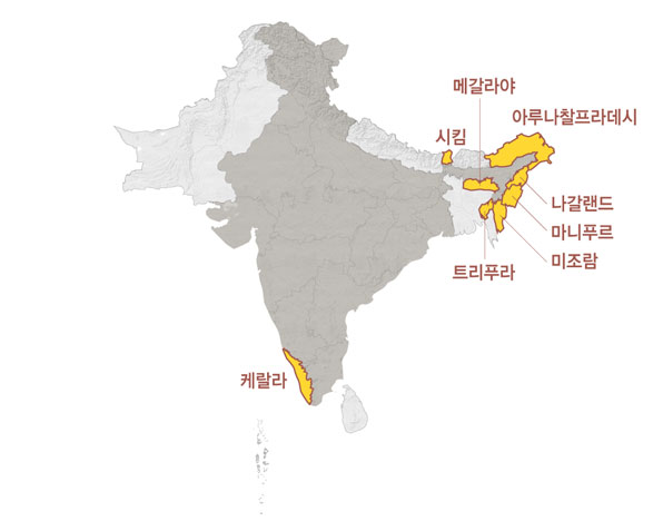 인도에서 소 도살이 허용되는 8개 주