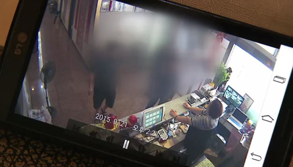 왕씨의 식당 CCTV에서 촬영된 사씨일당