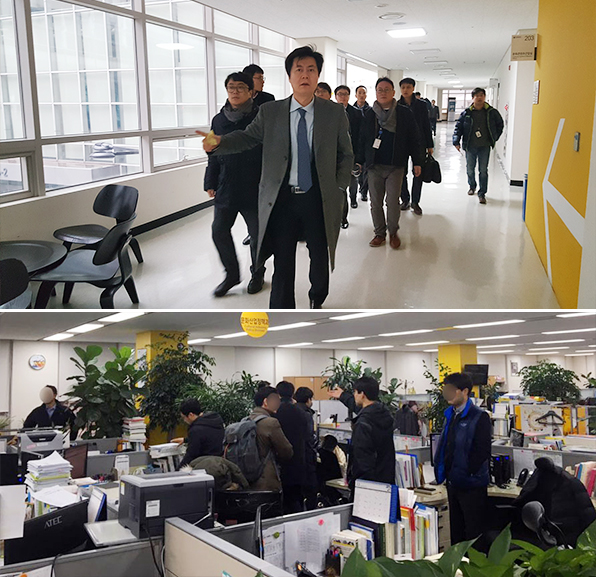 박영수 특별검사팀이 지난 26일 조윤선 장관의 사무실을 압수수색하고 있다.