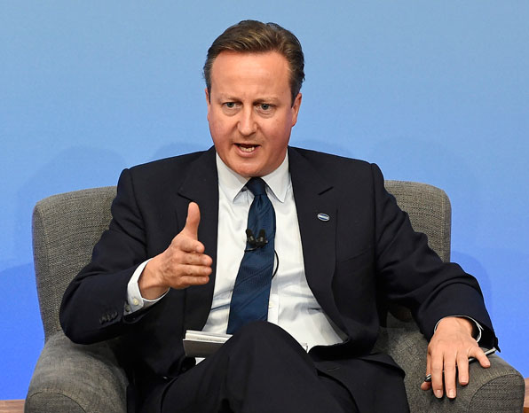 영국의 데이비드 캐머런 총리가 런던에서 열린 '반부패 정상회의'에서 발언을 하고 있다. (사진=AP)