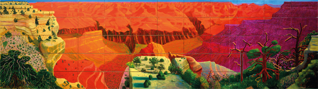 데이비드 호크니 〈더 큰 그랜드 캐니언〉, 1998, 60개의 캔버스에 유채, 207×744.2cm (사진 제공: 서울시립미술관)