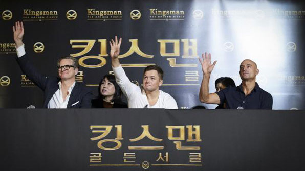 ‘킹스맨: 시크릿 에이전트(2015)’의 주인공 콜린 퍼스(해리 역), 태런 에저튼(에그시 역), 마크 스트롱(멀린 역)이 지난 27일 내한했다.