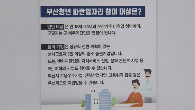 ‘부산 청년 파란 일자리 사업’ 안내문