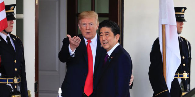 트럼프 대통령과 아베 총리 (지난 5월. 도쿄)