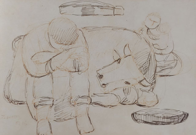 조병덕 ‘향’, 1983, 종이에 펜, 17.5×25cm, 개인 소장
