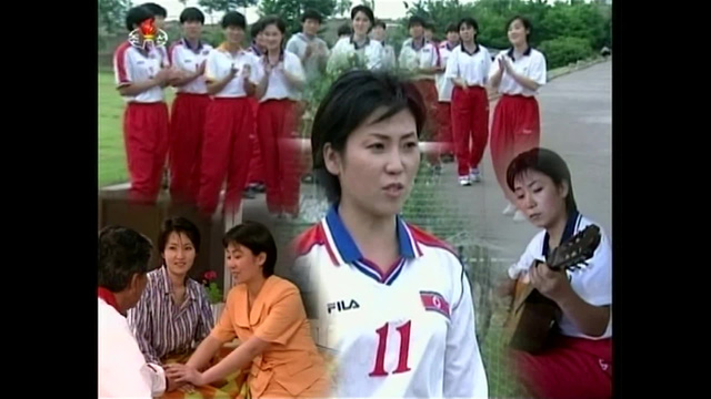 북한 여자축구대표팀 이야기를 다룬 드라마. 배우들이 입은 옷에 해외 스포츠 상표가 그대로 적혀 있다.