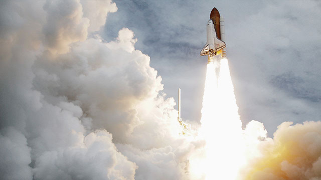 2011년 7월 8일 미국 우주왕복선 아틀란티스호가 케네디 우주센터에서 발사되고 있다. AP=연합