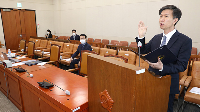 오늘(19일) 김대지 후보자 인사청문회 열리고 있는 기재위 회의실