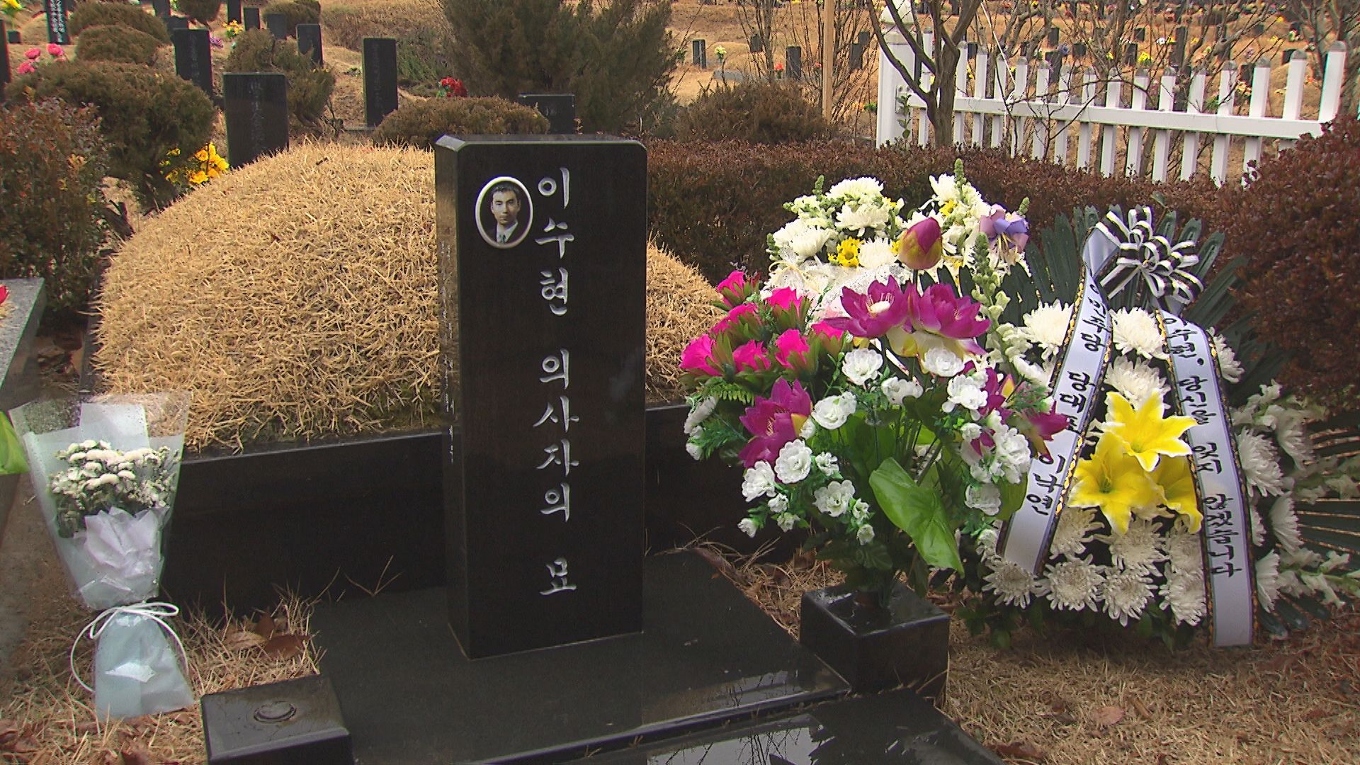 26일 오전 부산시립공원묘지에서 이수현 씨의 20주기 추모식이 열렸다. 