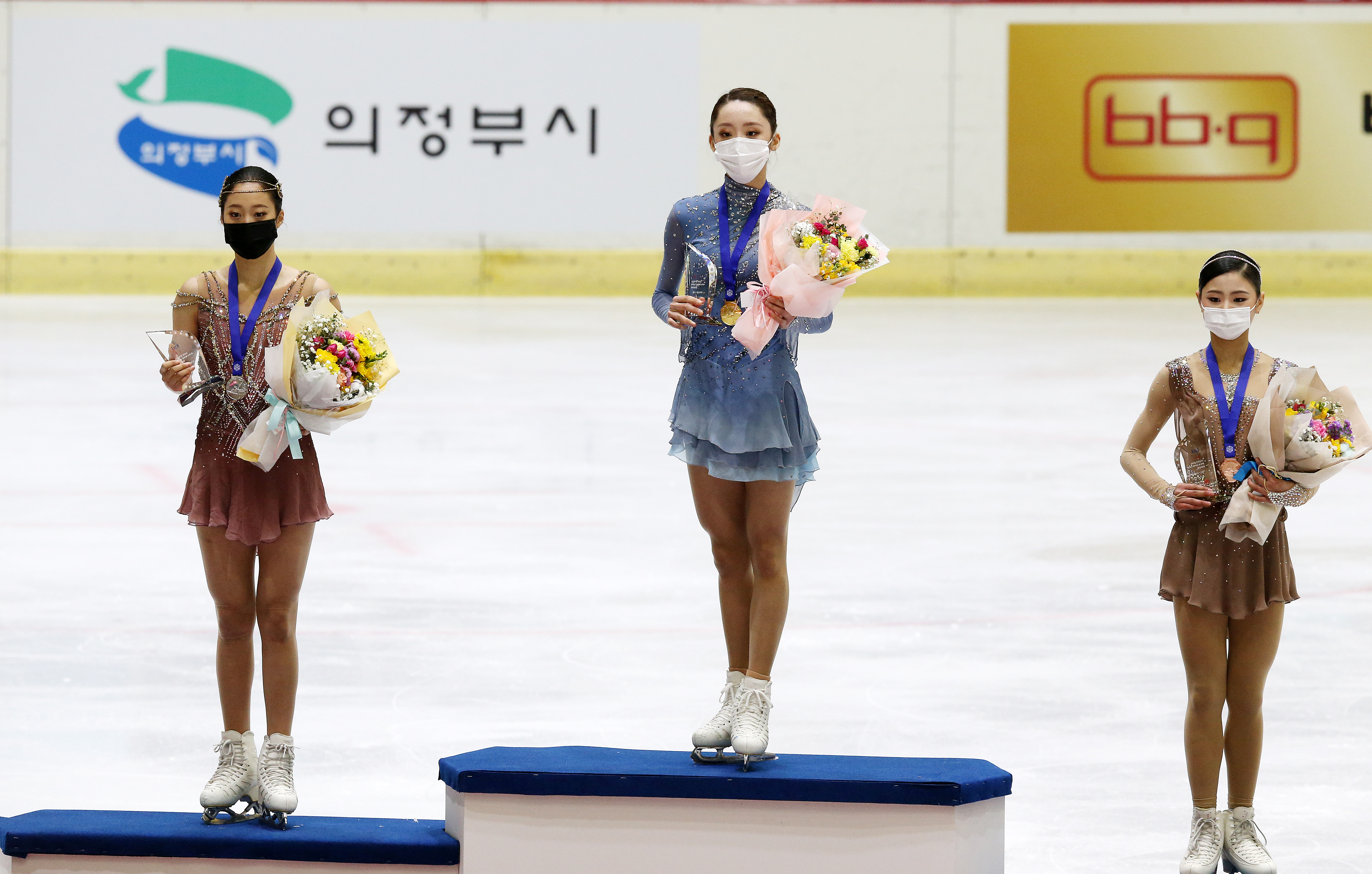 전국남녀 피겨스케이팅 회장배 랭킹대회 우승한 김예림. 2위는 유영, 3위는 윤아선이 차지했다.