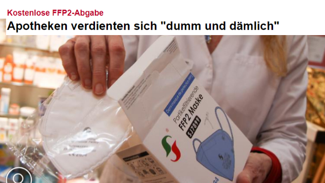 독일 보건 당국의 허술한 행정으로 약국들은 거액의 '마스크 불로소득'을 벌어들였다. 사진은 관련 내용을 보도한 ntv 홈 페이지 