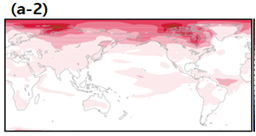 기온변화 : 남반구보다 북반구의 기온 상승이 뚜렷