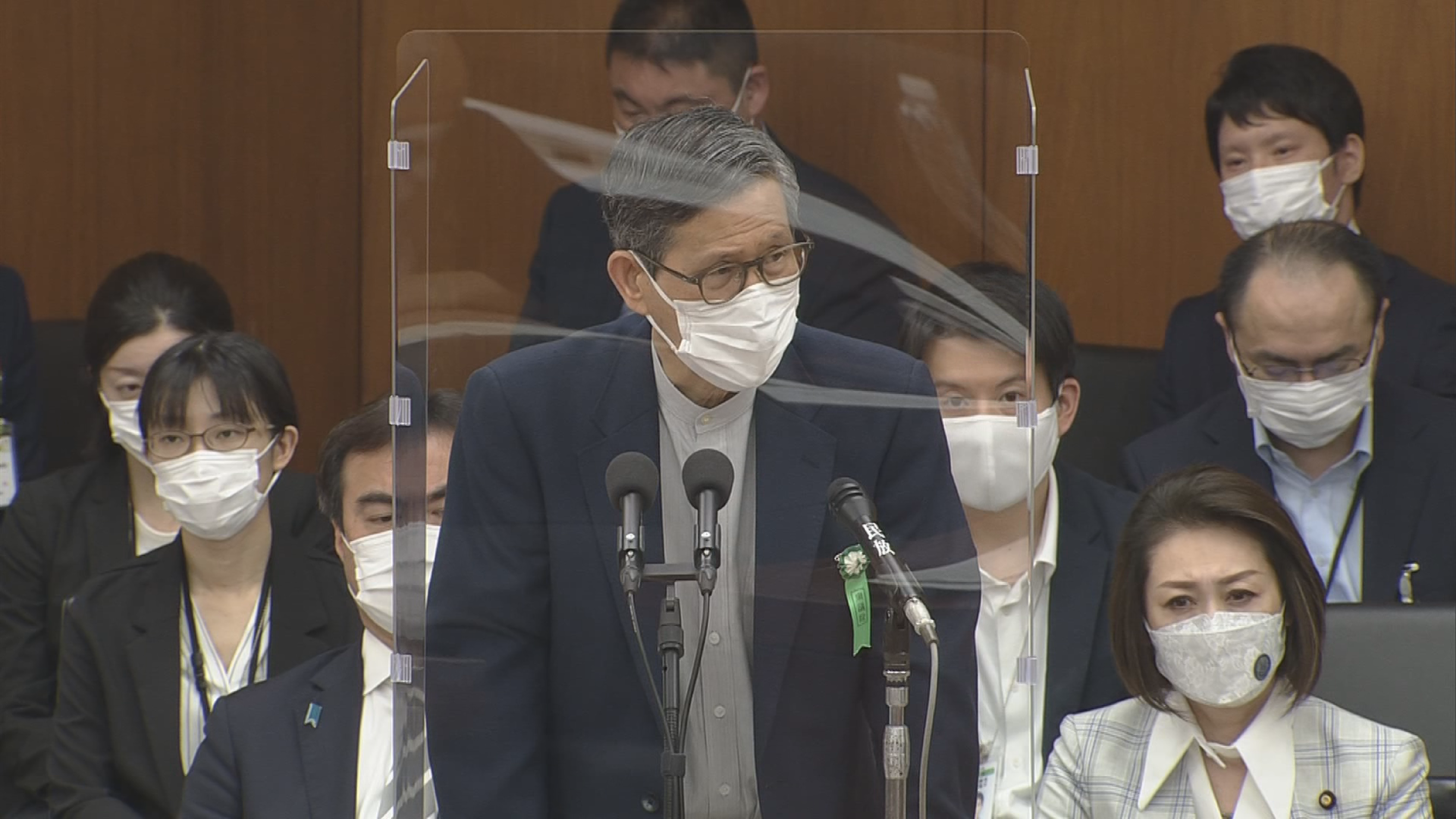 오미 시게루 일본 정부 코로나19 대책 분과위원회 회장이 6월 2일, 중의원 후생노동위원회에 출석해 발언하고 있다.