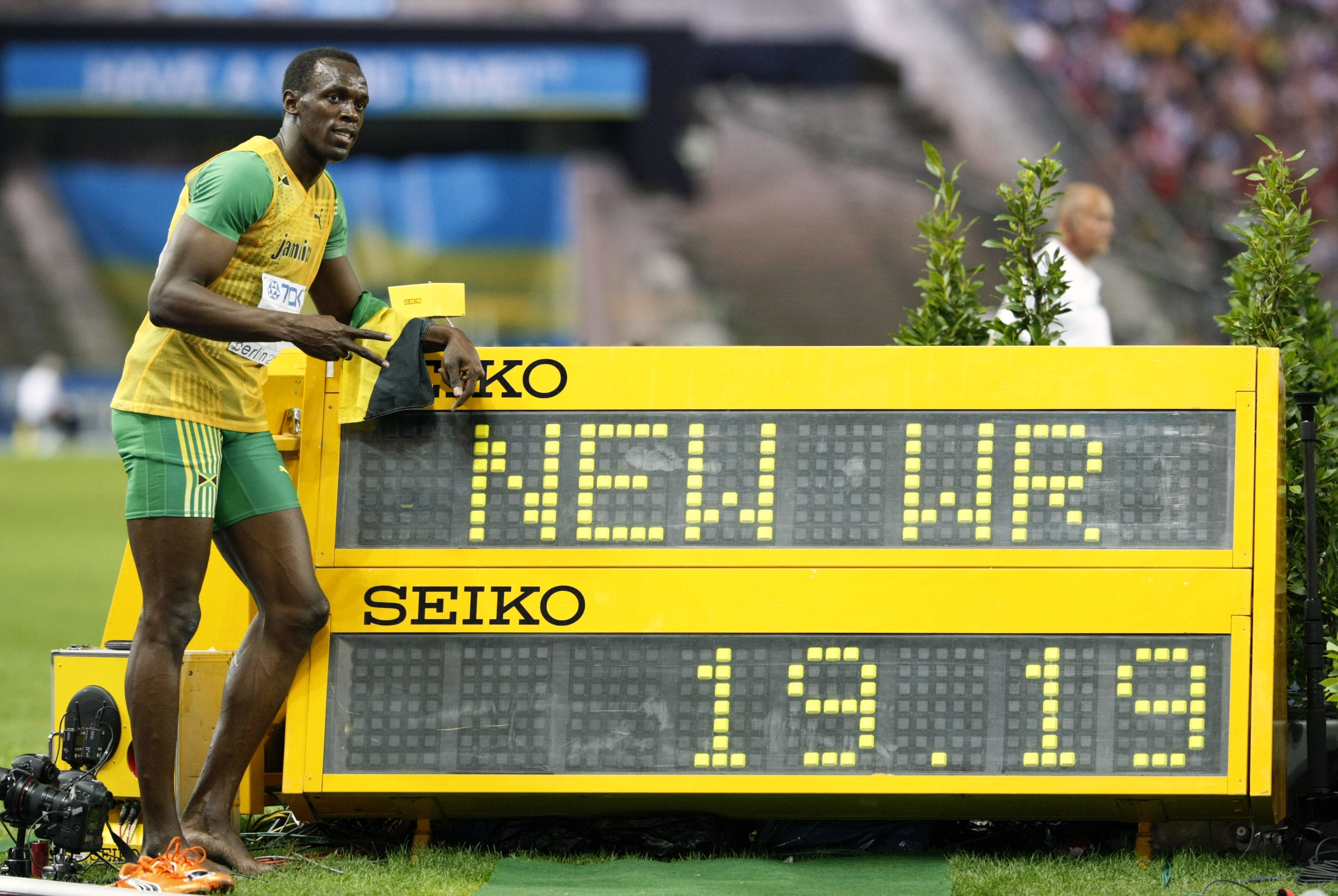 2009 세계육상선수권대회에서 200m 세계신기록을 세운 우사인 볼트