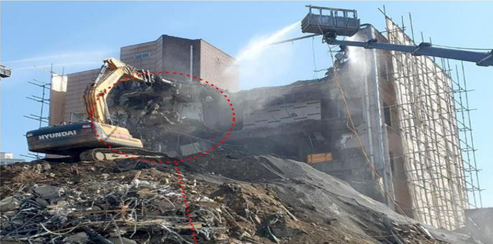 2021년 6월 9일 붕괴 당일 철거 건물의 모습 (광주경찰청 제공)