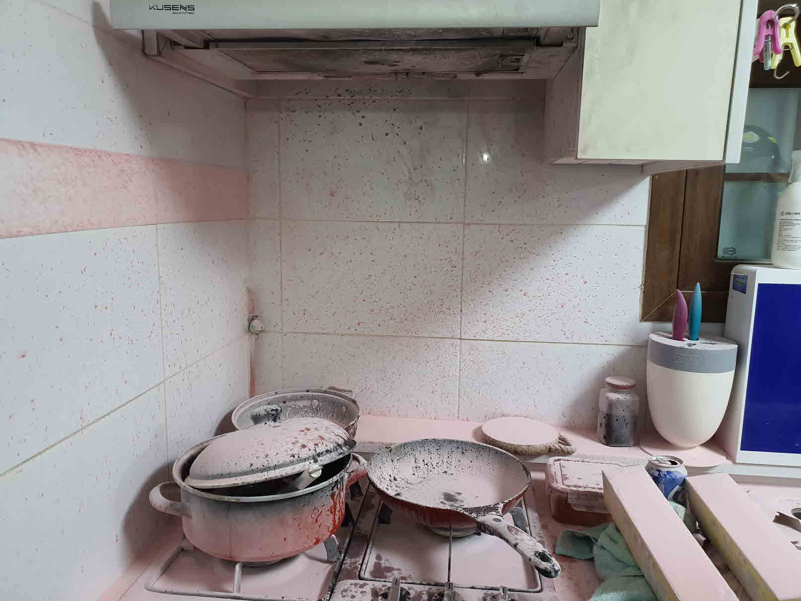 지난해 6월, 서귀포시의 한 주택에서 식용유로 튀김 요리를 하던 중 발생한 화재 모습 (화면제공: 제주도소방안전본부)