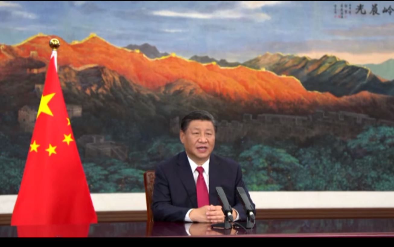 현지 시간 21일, 시진핑 중국 주석이 유엔 총회에 보낸 사전 녹화된 연설 영상