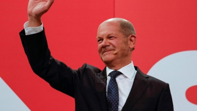 26일 치러진 독일 총선에서 사회민주당(SPD)을 제1당으로 이끈 올라프 숄츠 총리 후보자.