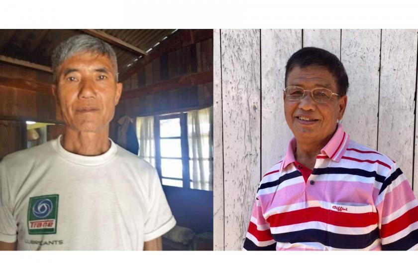 군경의 보복 총격으로 숨진 ‘랄 투’(70) 전 판사(우)와 목수인 람 쿵.  이들은 피난온 지역 주민들의 거주문제를 위한 회의에 참석하고 돌아오던 중 변을 당했다.