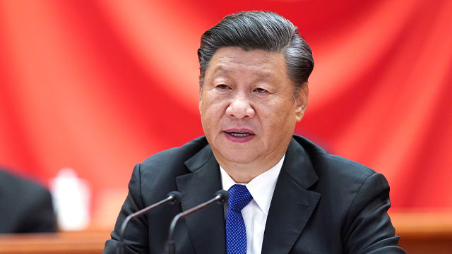 시진핑 중국 국가주석이 지난 9일 베이징 인민대회당에서 열린 신해혁명 110주년 기념식에서 연설하고 있다